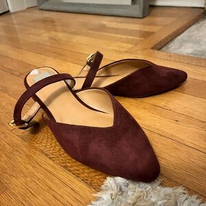 Dolce Vita Burgundy Flats with Gold Buckle